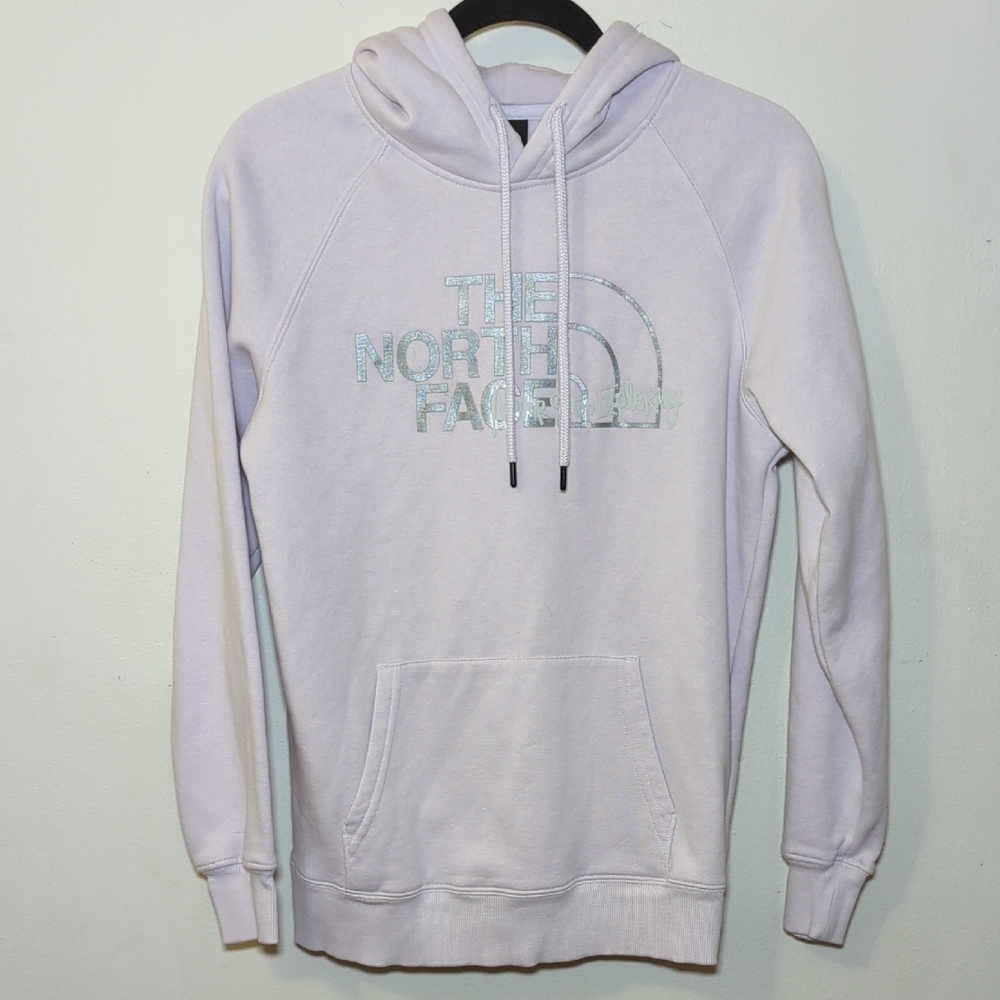 The North Face Lavender Graphic Logo Hoodie Never Stop Exploring Women's Size XS